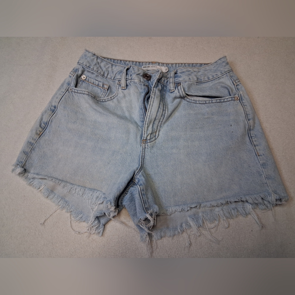 Garage Light Blue Distressed Denim Shorts